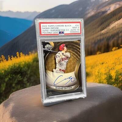 Shohei Ohtani Superfractor 1/1 2022 Topps Chrome Black PSA 9 Shohei Ohtani Superfractor 1/1 2022 Topps Chrome Black PSA 9