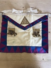 Vintage Royal Arch Freemasons Apron & Collar Regalia Set Cross Crown Jewel