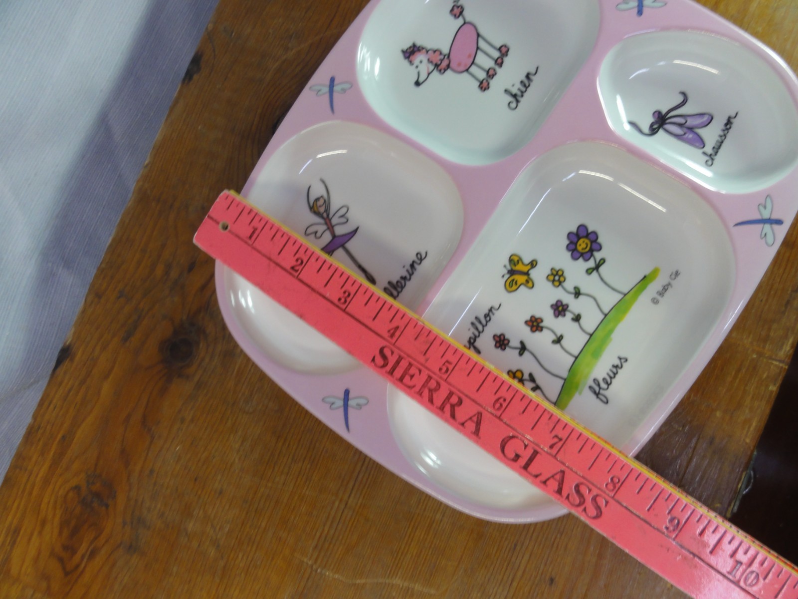 3 Baby Cie Divided Melamine Plates French Ballerina Pirate Ocean Theme EUC