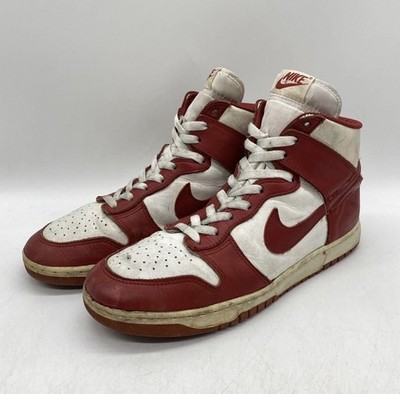 Nike Dunk High US11 White x Red Made in Korea 1985 Vintage Used Sneakers