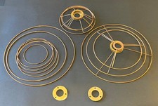 14 Armatures abat-jour fil cuivré carcasses baguées et nues différents diamètres