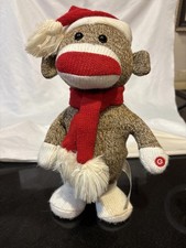 Gemmy Monkey Town Christmas Sock Monkey Plush - Not Working