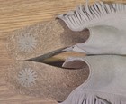 Wmns UGG Dane Beige Suede Slip On Wedge Open Toe Fringe Shoes Sz 5.5 VVGC — photo 3