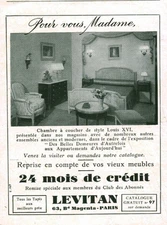 Publicité ancienne ameublement Levitan issue de magazine 1954