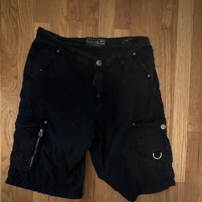 Goth/Punk Broken Thread Men's Black Cargo Shorts Size 33