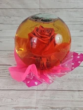 Forever Rose Preserved Real Red Rose In Glass Water Ball Dome Globe 5.5”  