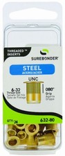 Threaded Insert, .080 Grip Range, 6-32 Steel - 632-80