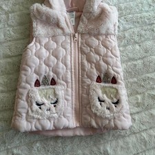 Pink Little Lass unicorn puffer vest - Size 3T