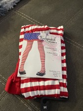 Children's Red & White striped Tights Girls' Halloween Costume Medium 4-6