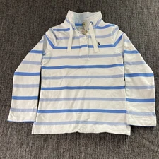 Joules Women’s Long Sleeve Striped Funnel Neck Top UK 8  Blue & White