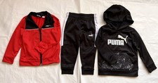 3X Puma Toddler 2T Red Black Pullover Hoodie Sweatshirt Jacket Sweatpants