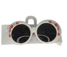 Gymboree Tea Garden Sunglasses Floral White Round Kids Toddler UV Protection NWT
