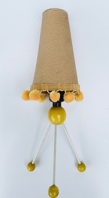 Vintage Atomic Style gelbe Tripod Tischlampe Sputnik