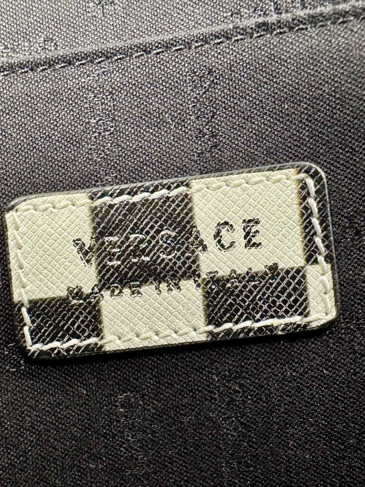 Versace Multicolour Checkerboard Pattern Leather … - image 18