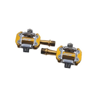 HT M2 titanium pedals, clipless MTB XCC XCO racing, gold anodized 260 grams!