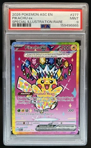 2026 Pokemon Ascended Heroes Pikachu ex Special Illustration Rare #277/217 PSA 9