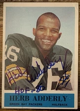 HERB ADDERLEY 1964 Philadelphia RC #71 Autograph Green Bay Packers HOF AUTO