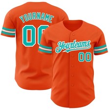American Baseball Jersey Custom Orange Aqua White Authentic Baseball Jersey Base