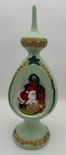 Vintage 1977 Byron Molds Christmas Ceramic Ornate Santa Tree Topper Table Topper
