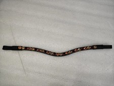 Equestrian 3 Clear Crystal Stoned Leather Bridle Browband For Horse bridle.