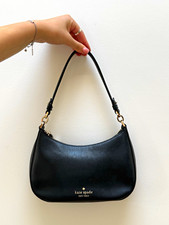 Kate Spade New York Paige Black Leather Small Crescent Shoulder Bag