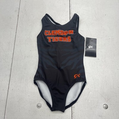 Clemson Tigers Leotard Girls Child Small Black NCAA Gymnastics One Piece