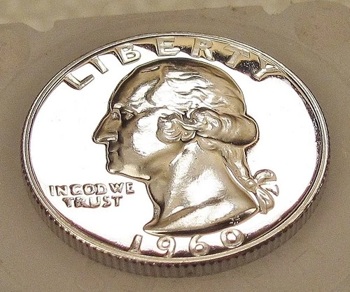 1960 GEM  Proof Quarter 90% Silver  Blazing Mirrored Surface #117 - 3