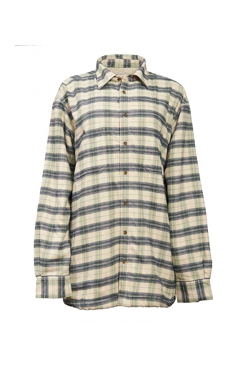 Giacca all'ingrosso di flanella a manica lunga Super morbida da donna Plaid spaz