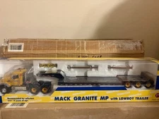 First Gear Mack Granite MP w/ Lowboy Trailer Komatsu 1:50 Scale Diecast Truck