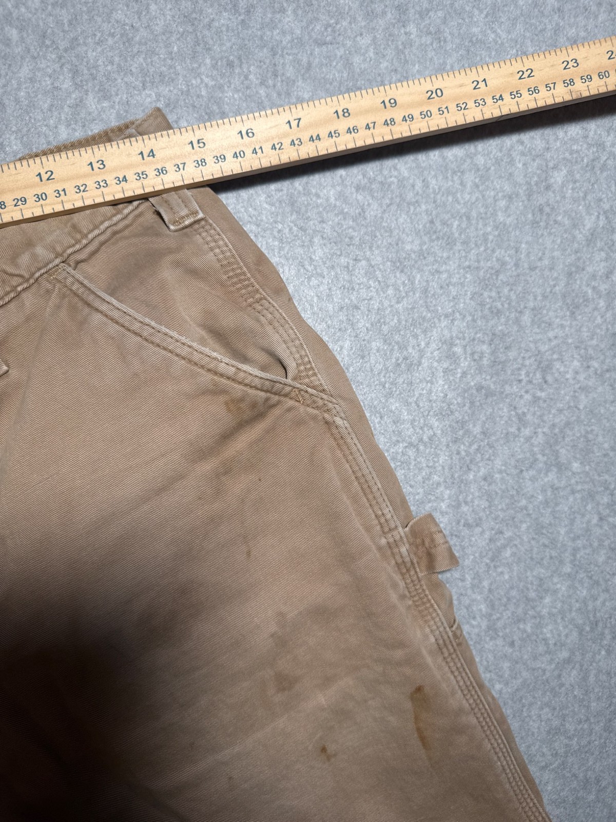 Carhartt Relaxed Fit Flannel Lined Work Pants Khaki 32x32 Used thumbnail 4