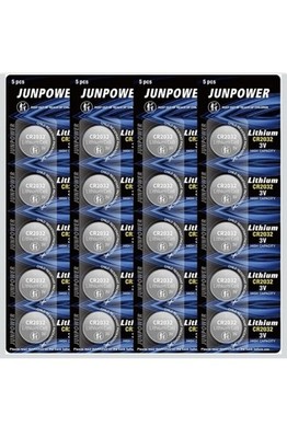 JUNPOWER 20 Pack CR2032 3V Lithium Coin Battery EXP 12/2027