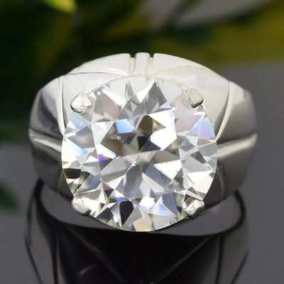 7.50 Ct Round Brilliant Cut White Diamond Ring VVS1 Earth Mined 925 Silver US 9.