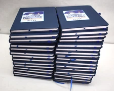 Lot of 32 7" x 5" Notebook Navy Blue Company Branded Journal