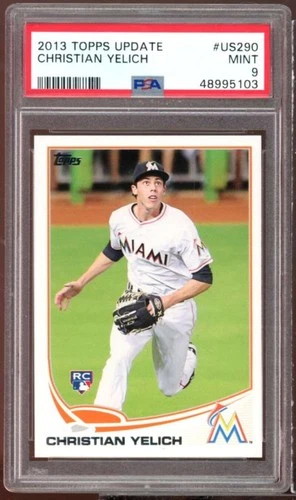 Christian Yelich Rookie Card 2013 Topps Update #US290 PSA 9
