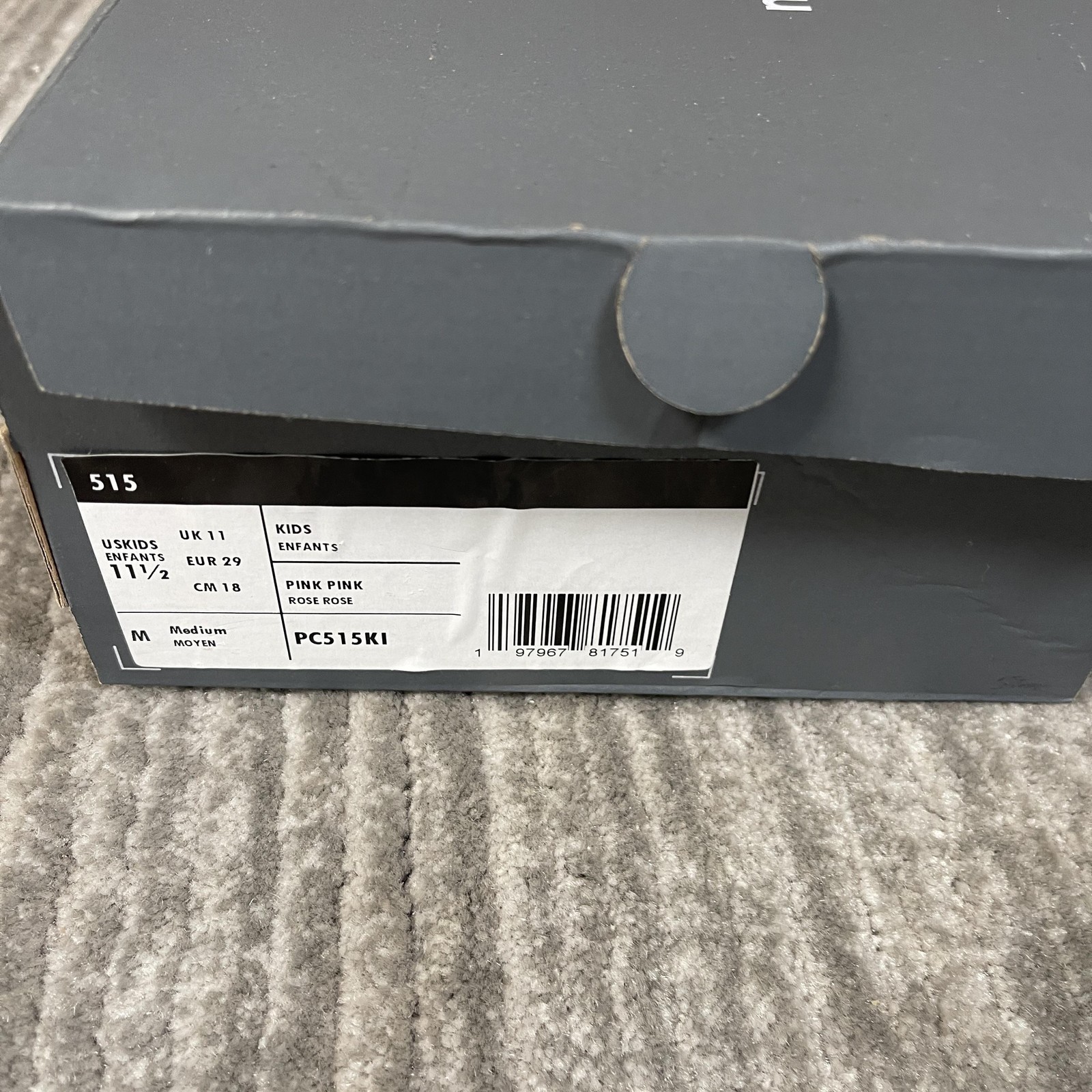 New Balance 515 Shoes Kids Size 11.5 Pink Suede Running Sneakers PC515KI thumbnail 10