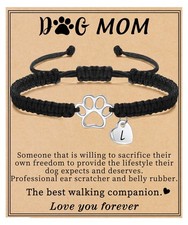 Best Gifts for Dog Lover, Dog Mom Gifts for Women Initial Bracelet Trendy Pet Me