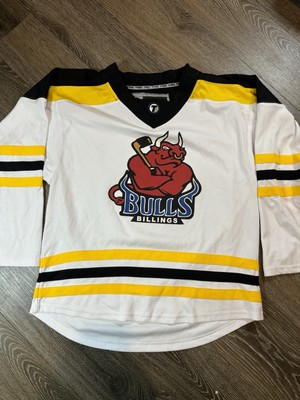 Billings Bulls (MT) Minor League Hockey Jersey #17 White Adult Med Tron Canada
