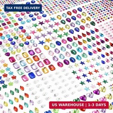 Gem Stickers, 3897Pcs Rhinestone Stickers Stick on Gems for Crafts Self Adhesive