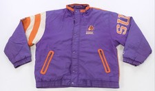 Rare VTG STARTER Phoenix Suns Basketball Color Split Puffer Jacket 90s Purple XL