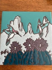 Vintage Earthtones Tile Trivet Southwest Scene Made in USA