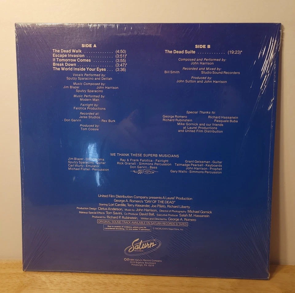 Day Of The Dead Sealed 1985 Saturn George Romero Original Horror Soundtrack LP - Image 2 of 3