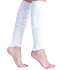 White Knitted Leg Warmers for Women 1 Pair