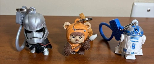 Lot of 3 Disney Star Wars Force Awakens Character Bag Clip Key Chain GUC