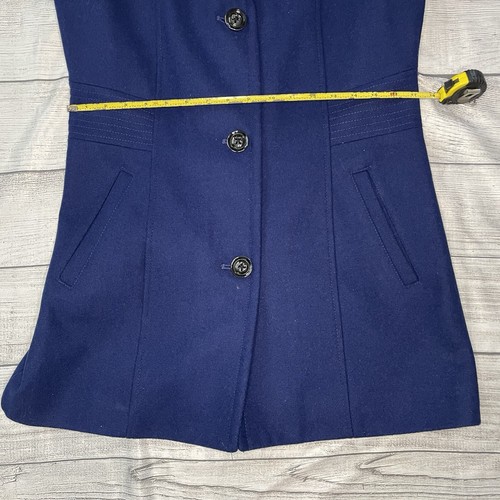 INC International Navy Wool Blend Peacoat Jacket Women’s L Winter Warm - Picture 5 of 7