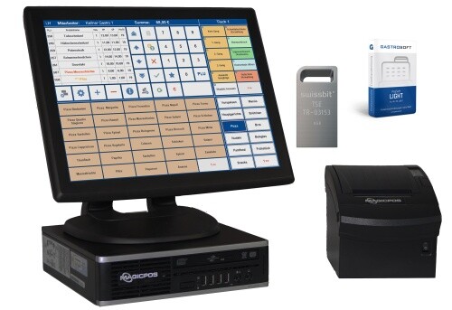 Handel Kassensystem 15 Zoll Touch + UltraSlimSet Rechner + Kassensoftware PosSof - Bild 1 von 1