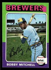 1975 Topps #468 Bobby Mitchell - Milwaukee Brewers (Ink on Back)