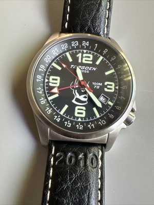 Torgoen Swiss Pilot T5 100M Watch Black Dial Black Leather Torgoen Swiss Pilot T5 100M Watch Black Dial Black Leather