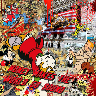 Fine Art Giclée Druck ''Money makes the world...'' , limitiert, mit Zertfikat