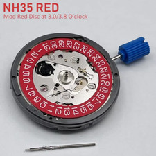 Mechanical Movement Modified Red Datewheel 3.0/3.8 Crown Japan Mod NH35A Disc
