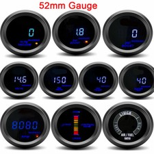 2 52mm Blue Led Digital Car Boost Wateroil Temppressuretachometervolt Gauge